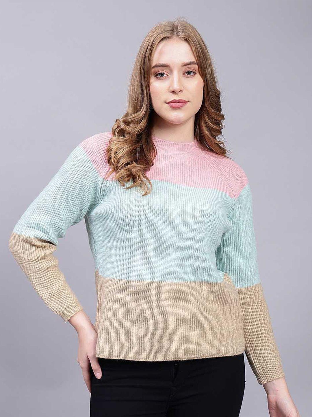 albion colourblocked pure woollen pullover