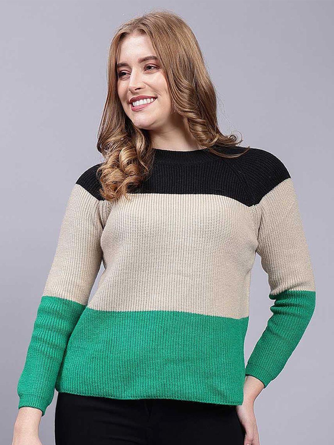 albion colourblocked pure woollen pullover