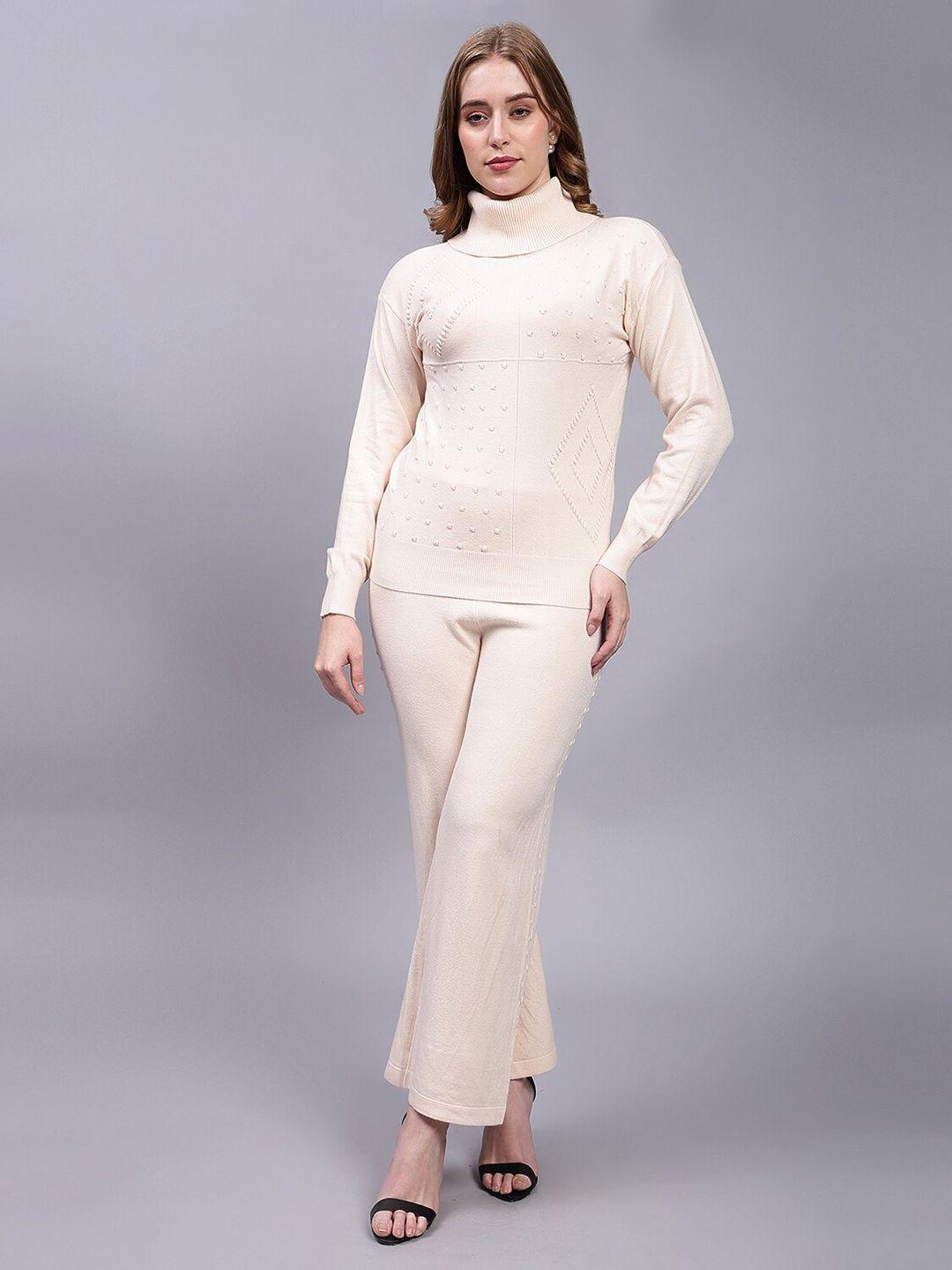 albion cream-coloured woollen long dress