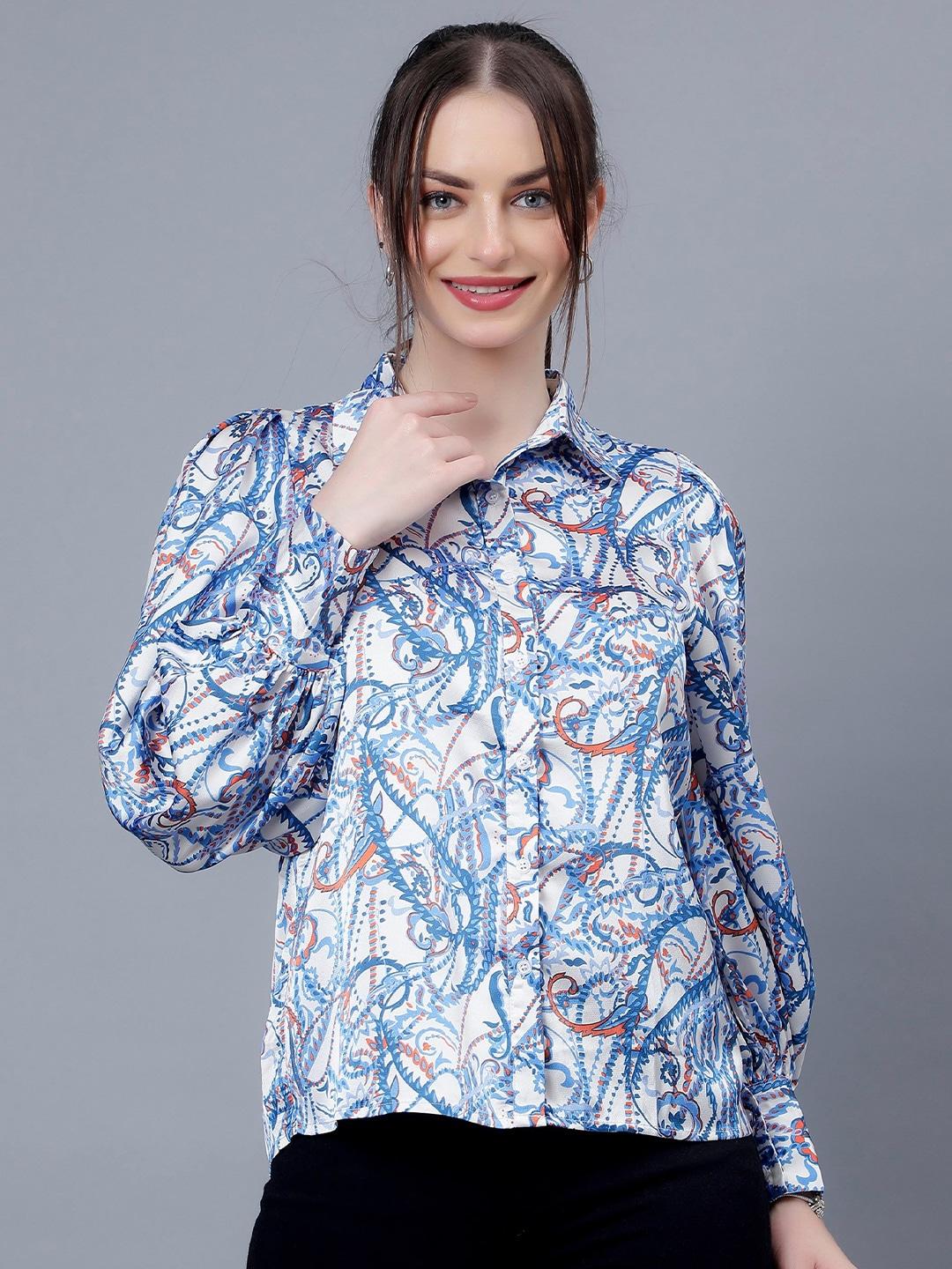 albion ethnic motifs printed shirt style top