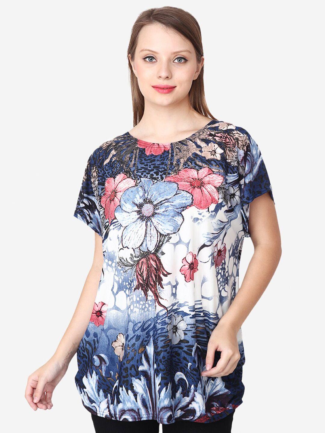 albion floral printed extended sleeve embellished regular top