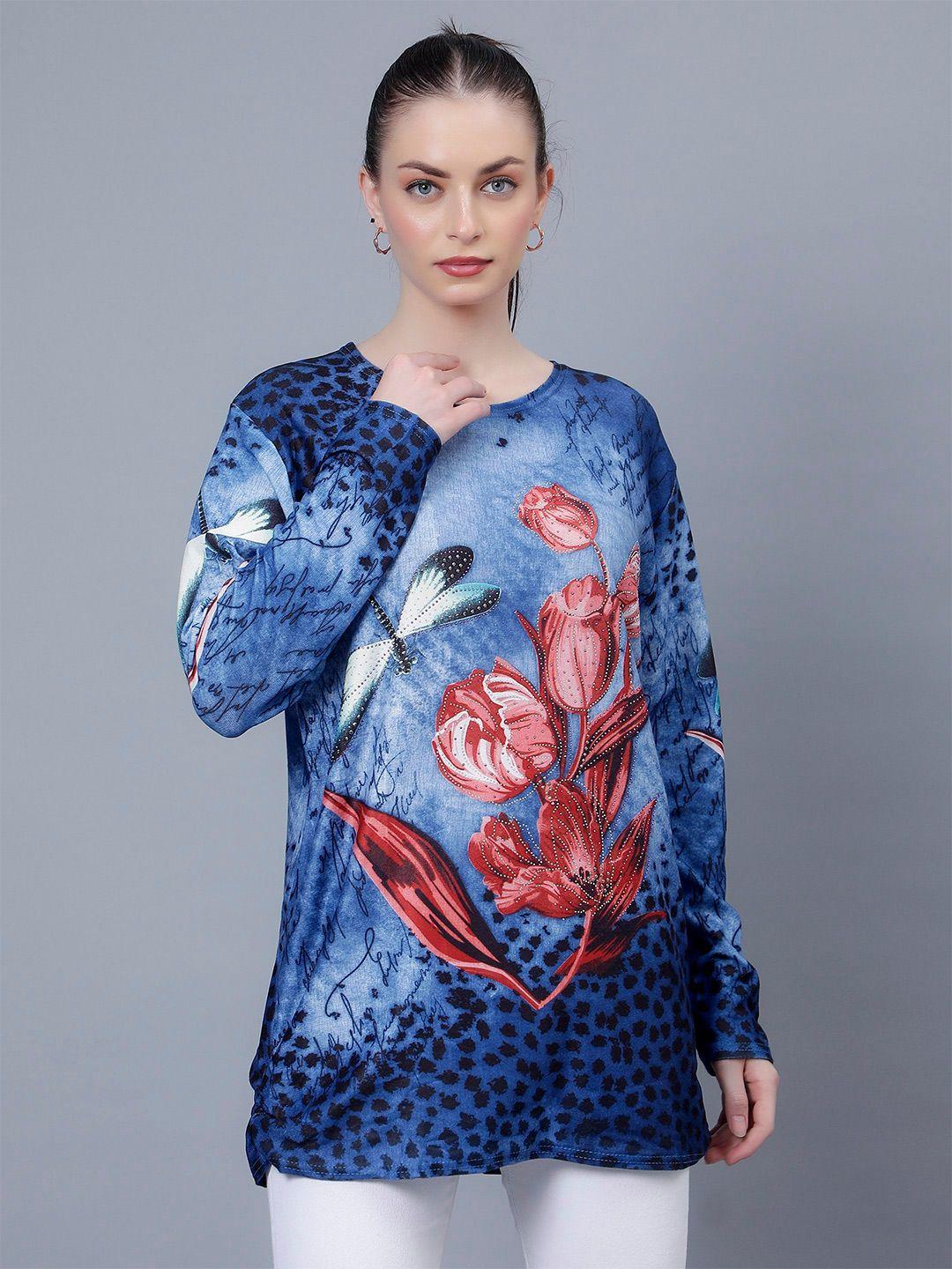 albion floral printed round neck top