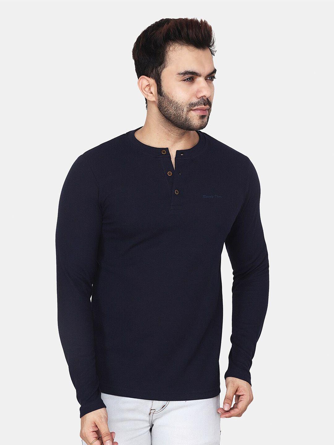 albion men navy blue slim fit t-shirt