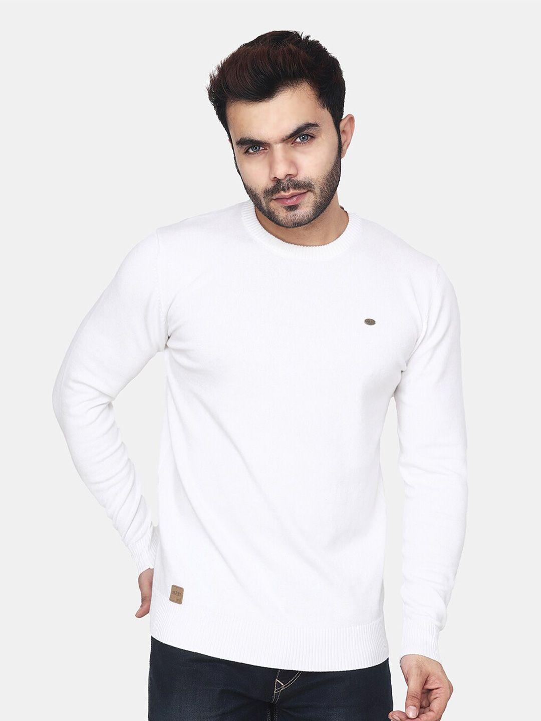 albion men white woollen pullover