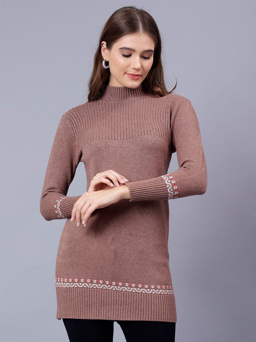 albion ribbed woolen longline pullover sweater