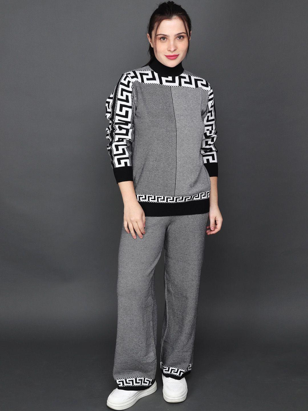 albion striped high neck sweater with trouser