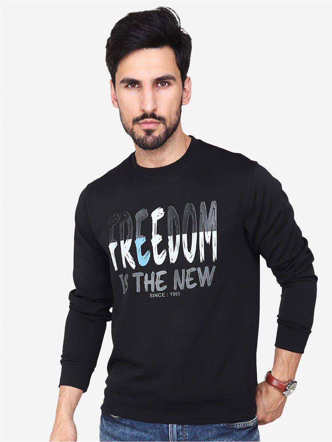 albion typography printed round neck pullover cotton sweatshirt
