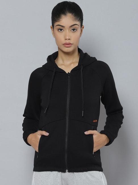 alcis black logo print hoodie
