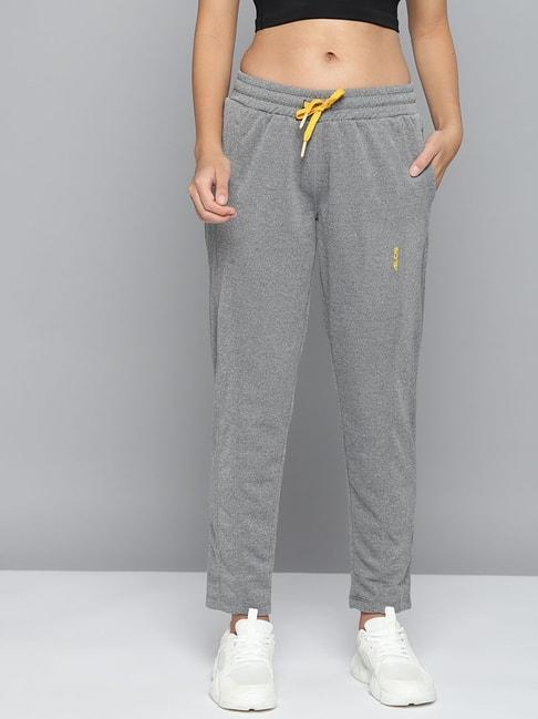 alcis grey textured mid rise training track pants