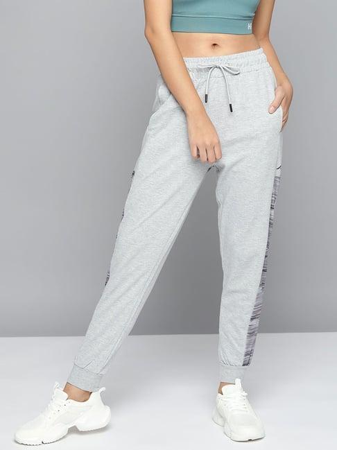 alcis grey textured mid rise with side taping training joggers