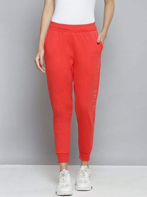 alcis red regular fit joggers