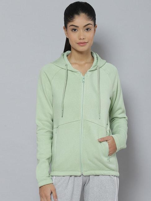alcis sage green logo print hoodie