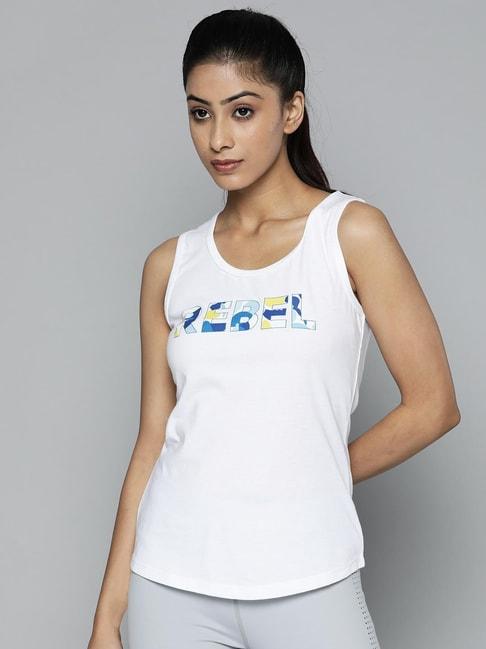 alcis white graphic print sports t-shirt