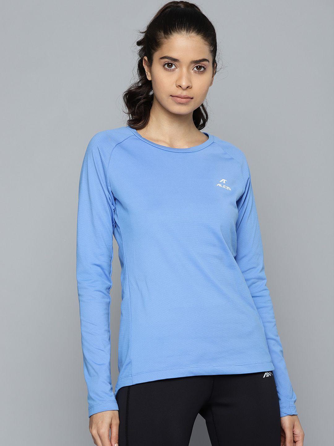 alcis women blue striped sporty sweatshirt
