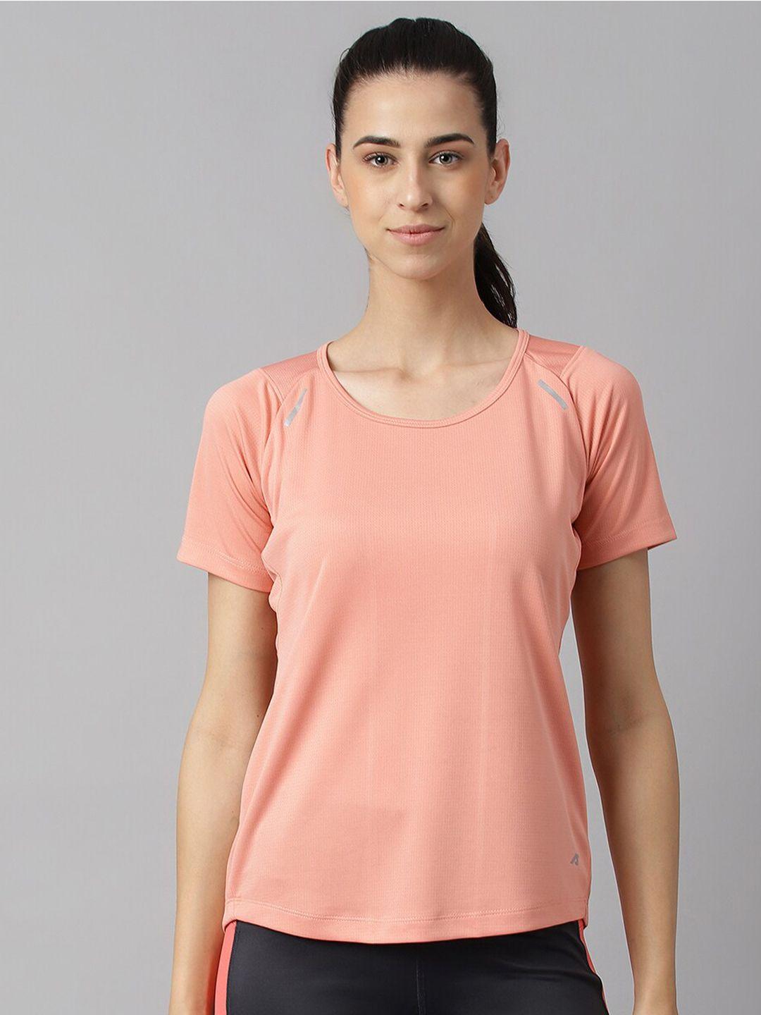 alcis women rosette anti-static slim-fit round neck sustainable pro-run training t-shirt