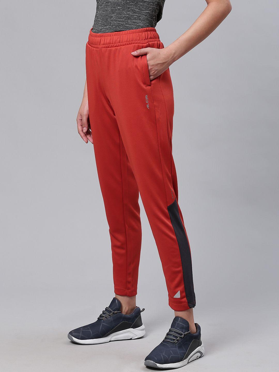 alcis-women-rust-orange-slim-fit-solid-cropped-running-track-pants