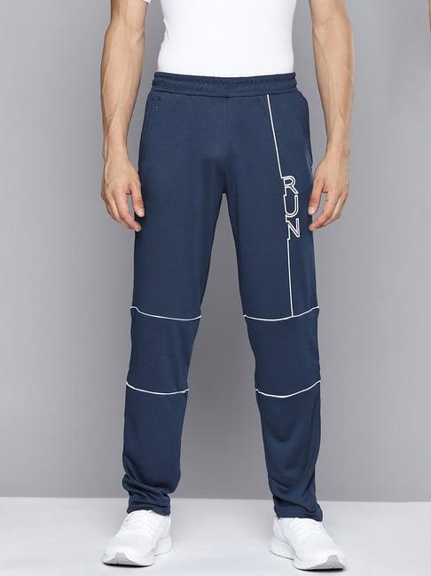 alcis blue slim fit printed sports trackpants