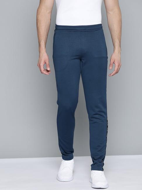 alcis blue slim fit sports trackpants