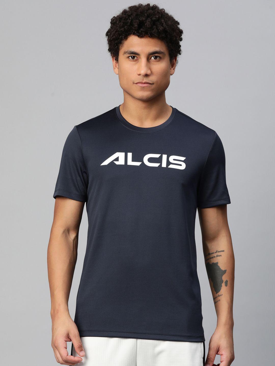 alcis brand logo printed anti static slim fit t-shirt
