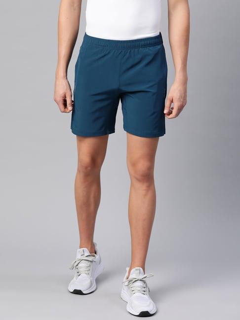 alcis dark blue slim fit sports shorts