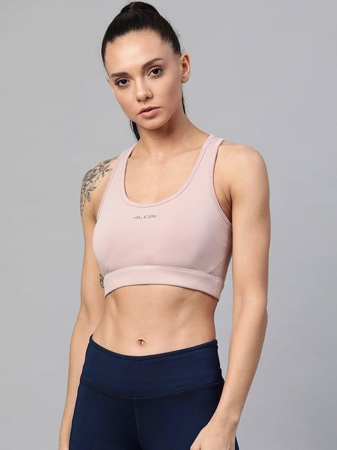 alcis dusky pink non wired non padded sports bra