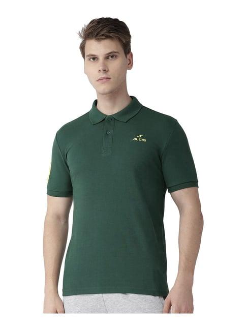 alcis green polo collar t-shirt