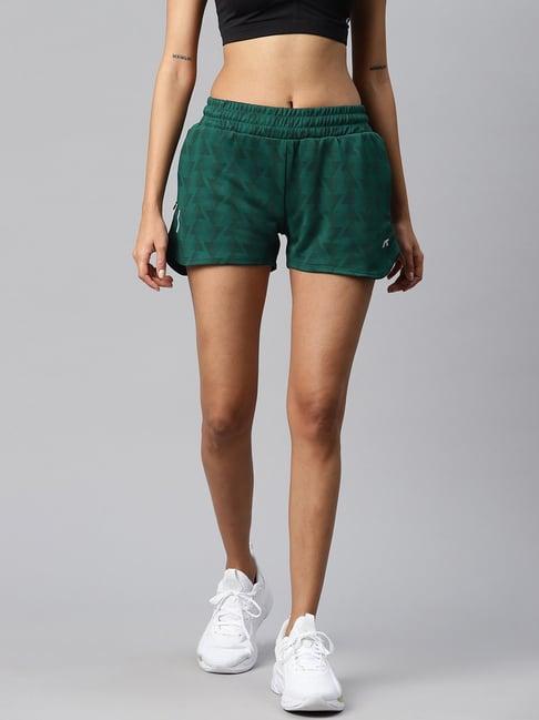 alcis green printed sports shorts