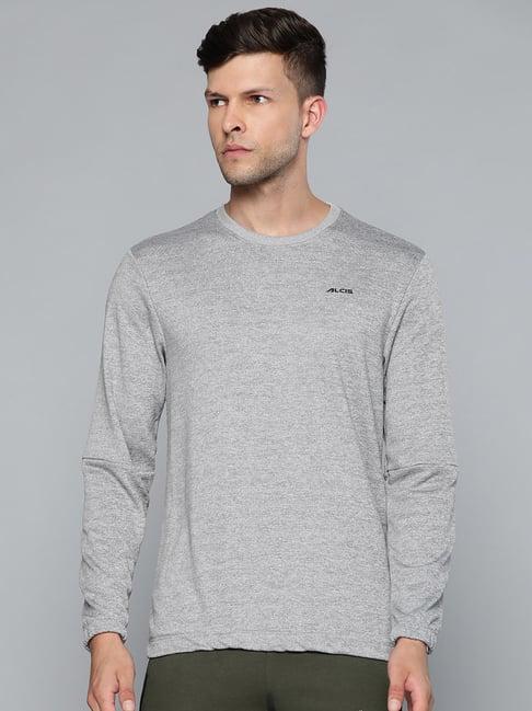 alcis grey slim fit texture sweatshirt