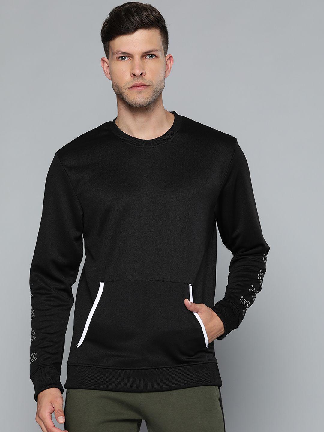 alcis men black solid sweatshirt