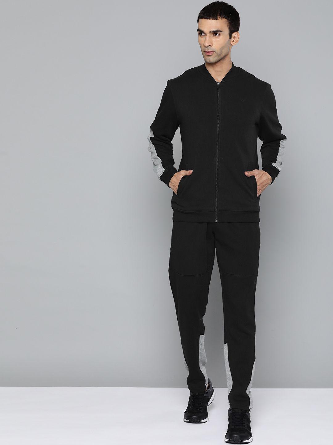 alcis men black solid track suits