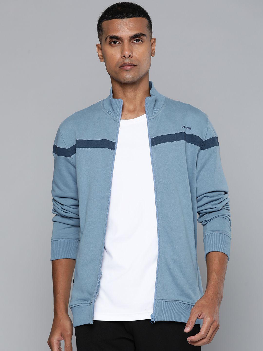 alcis men blue solid bomber jacket