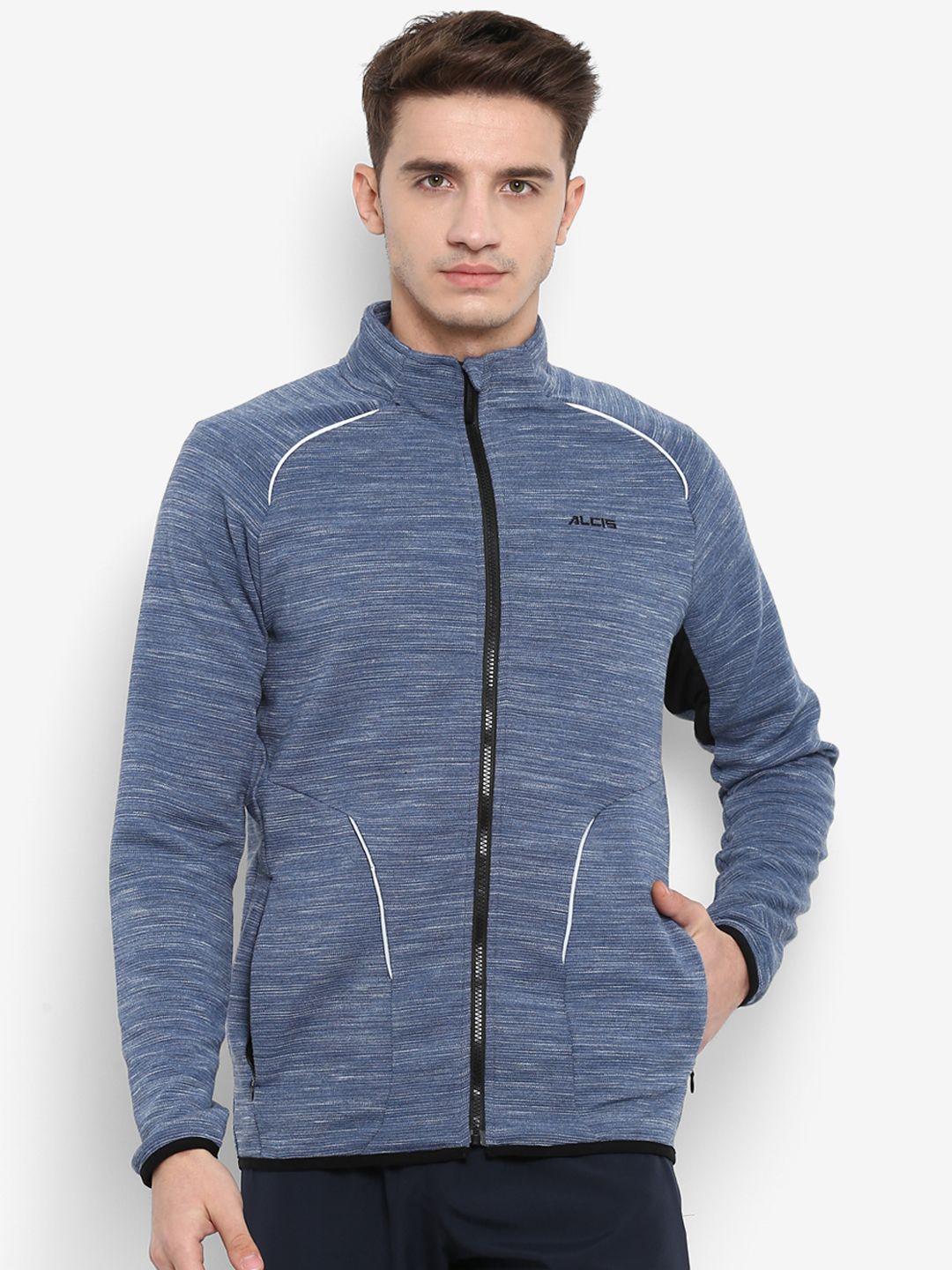 alcis men blue solid sporty jacket