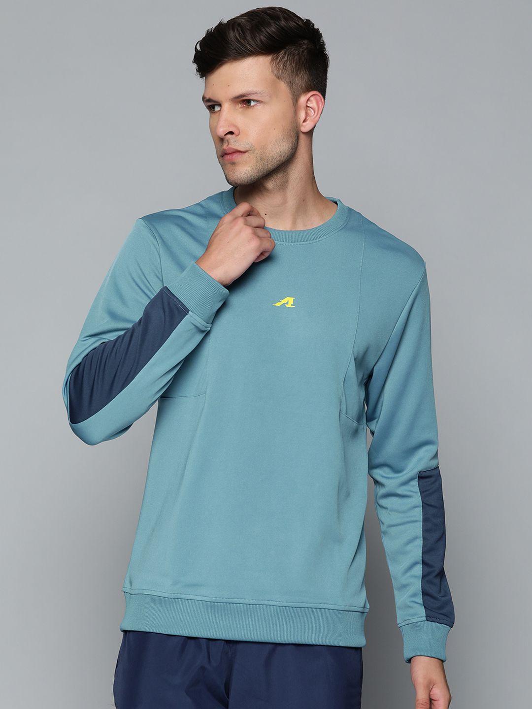 alcis men blue solid sweatshirt