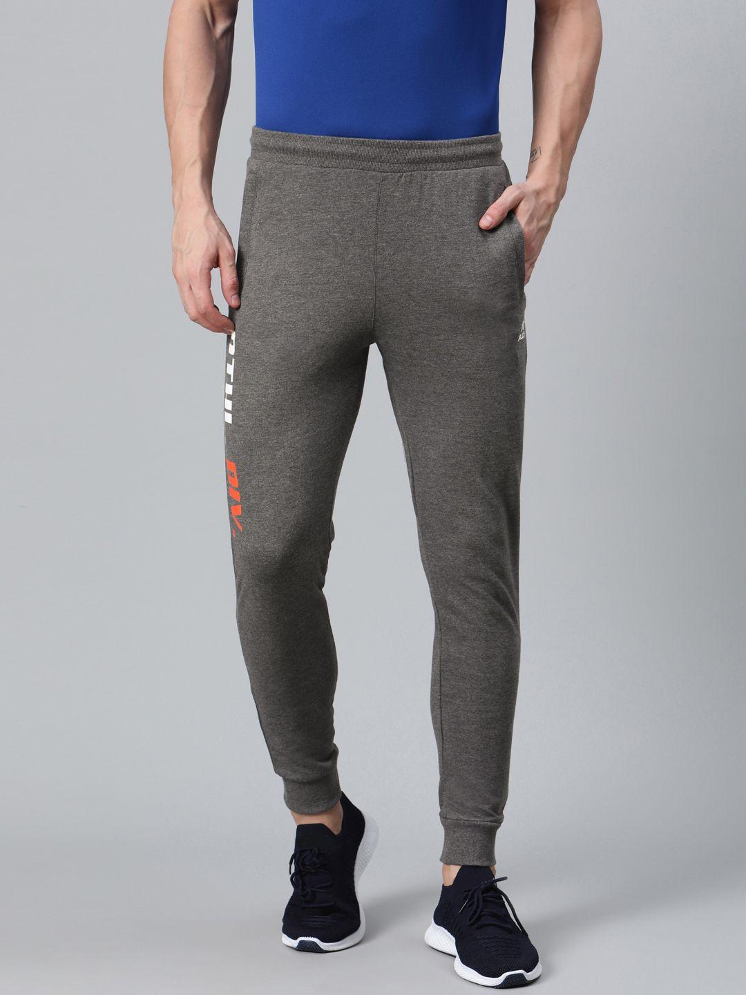 alcis men charcoal grey solid joggers