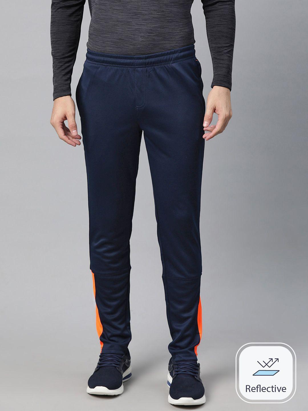 alcis men colourblocked anti-static slim-fit track pants