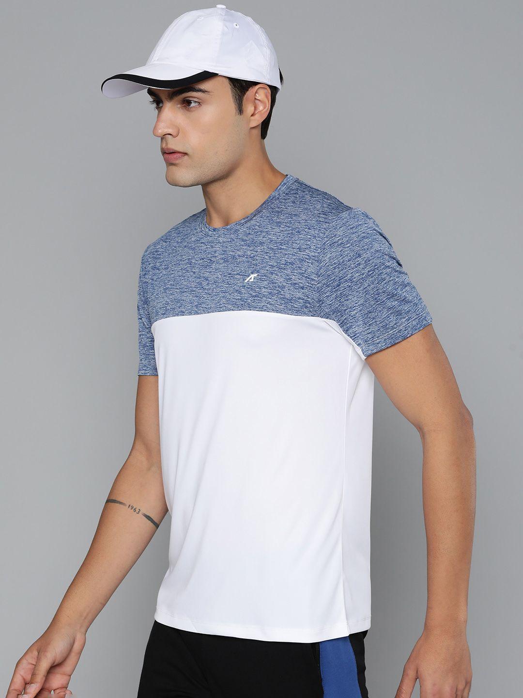 alcis men colourblocked dry tech slim fit sports t-shirt