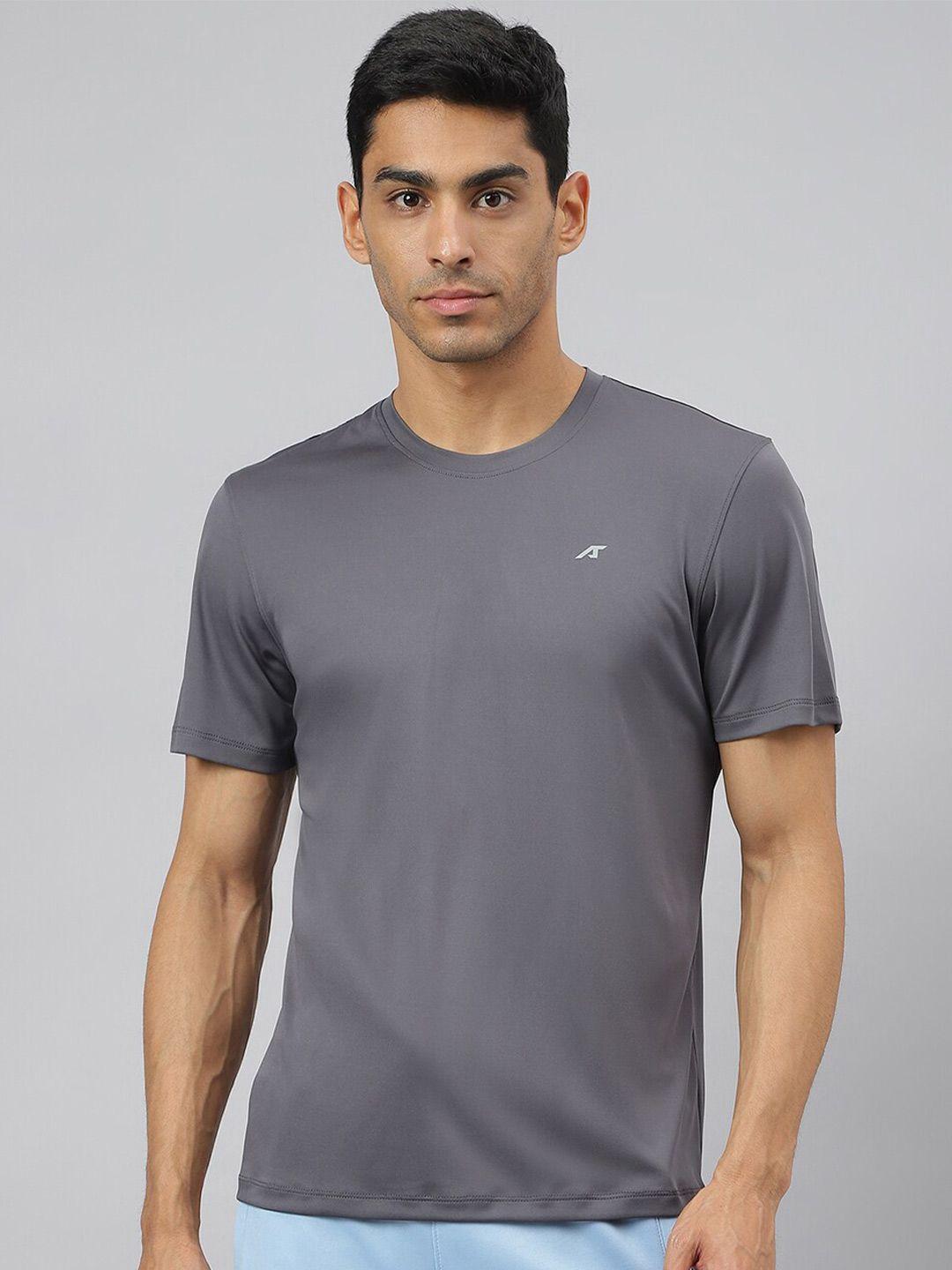 alcis men graphite anti-static soft-touch slim-fit sports for all round neck t-shirt