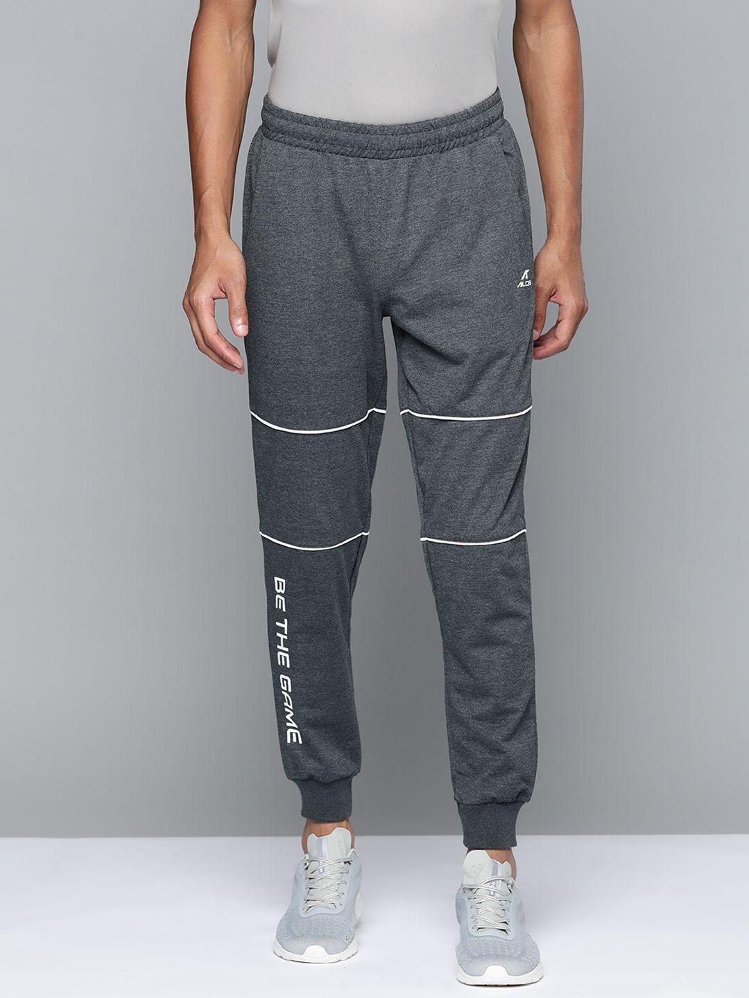 alcis men grey printed sports joggers