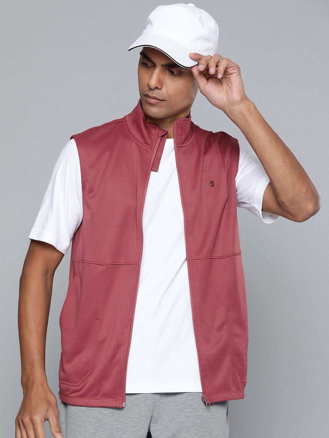 alcis men maroon running sporty jacket