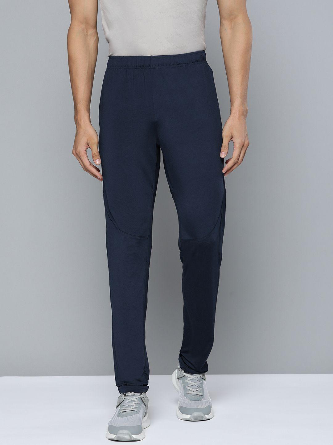 alcis men navy blue solid track pants