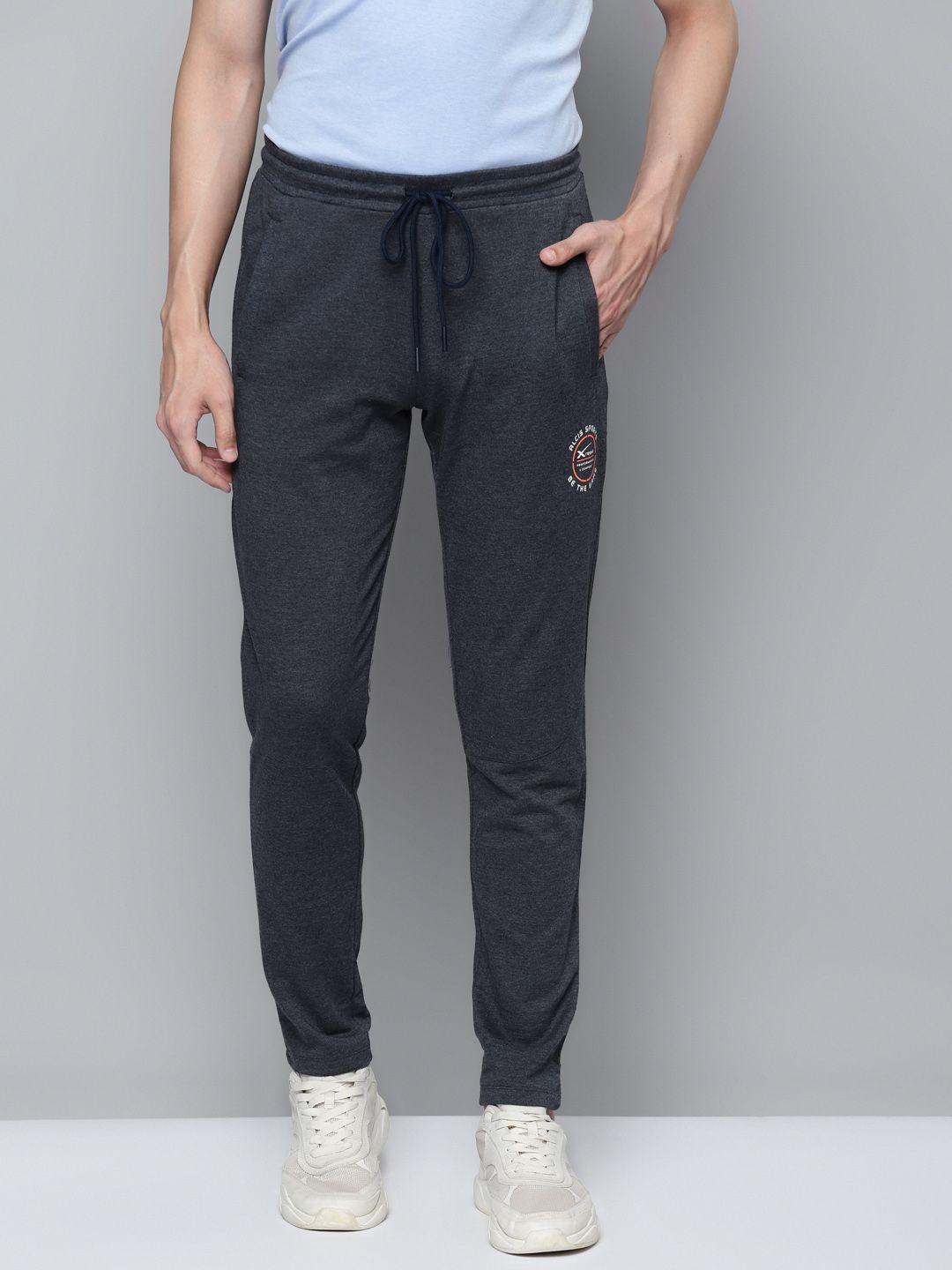 alcis men navy blue solid track pants