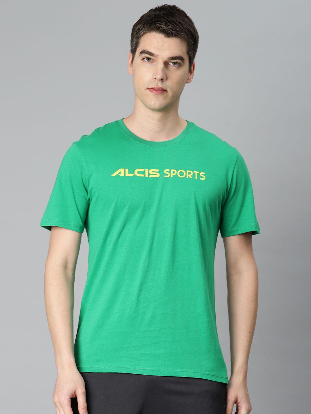 alcis men typography printed sports t-shirt