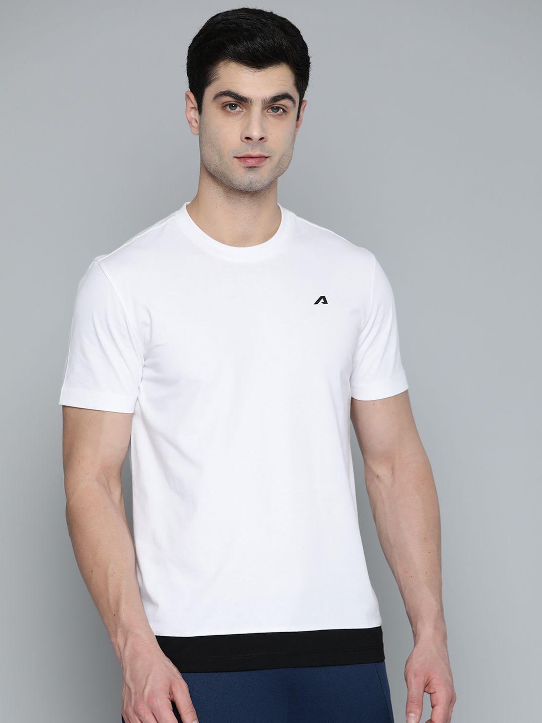 alcis men white pure cotton sports t-shirt