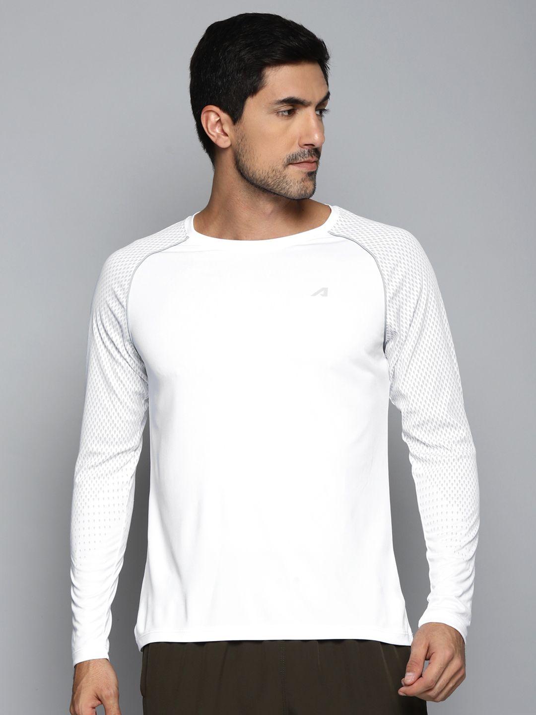 alcis men white slim fit running t-shirt