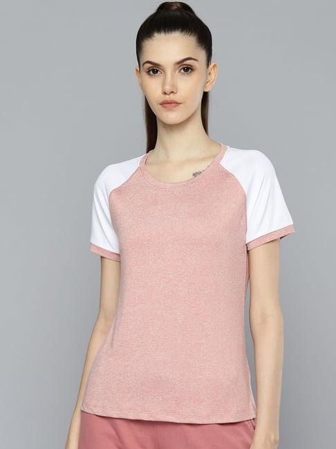 alcis peach textured t-shirt