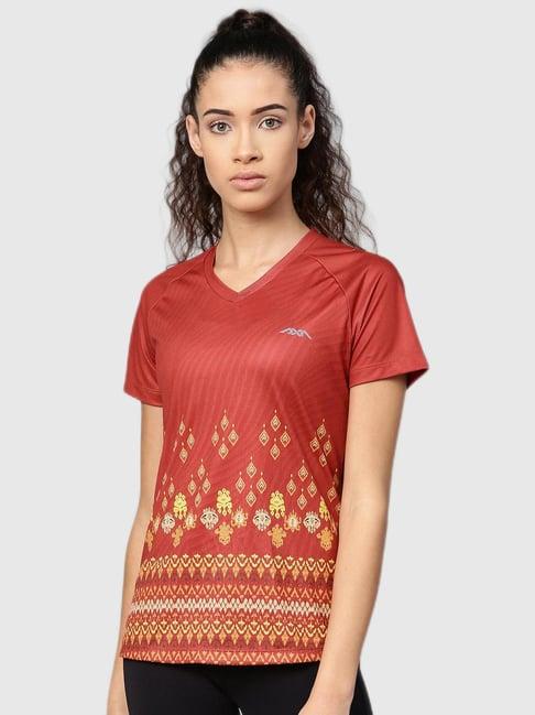 alcis red printed sports t shirt