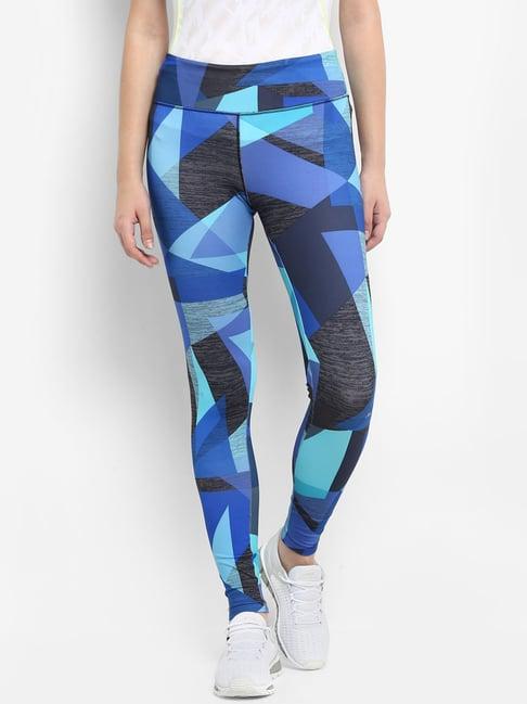 alcis royal blue & black printed leggings