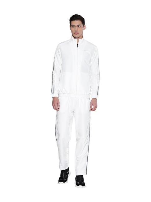 alcis white full sleeves slim fit tracksuit