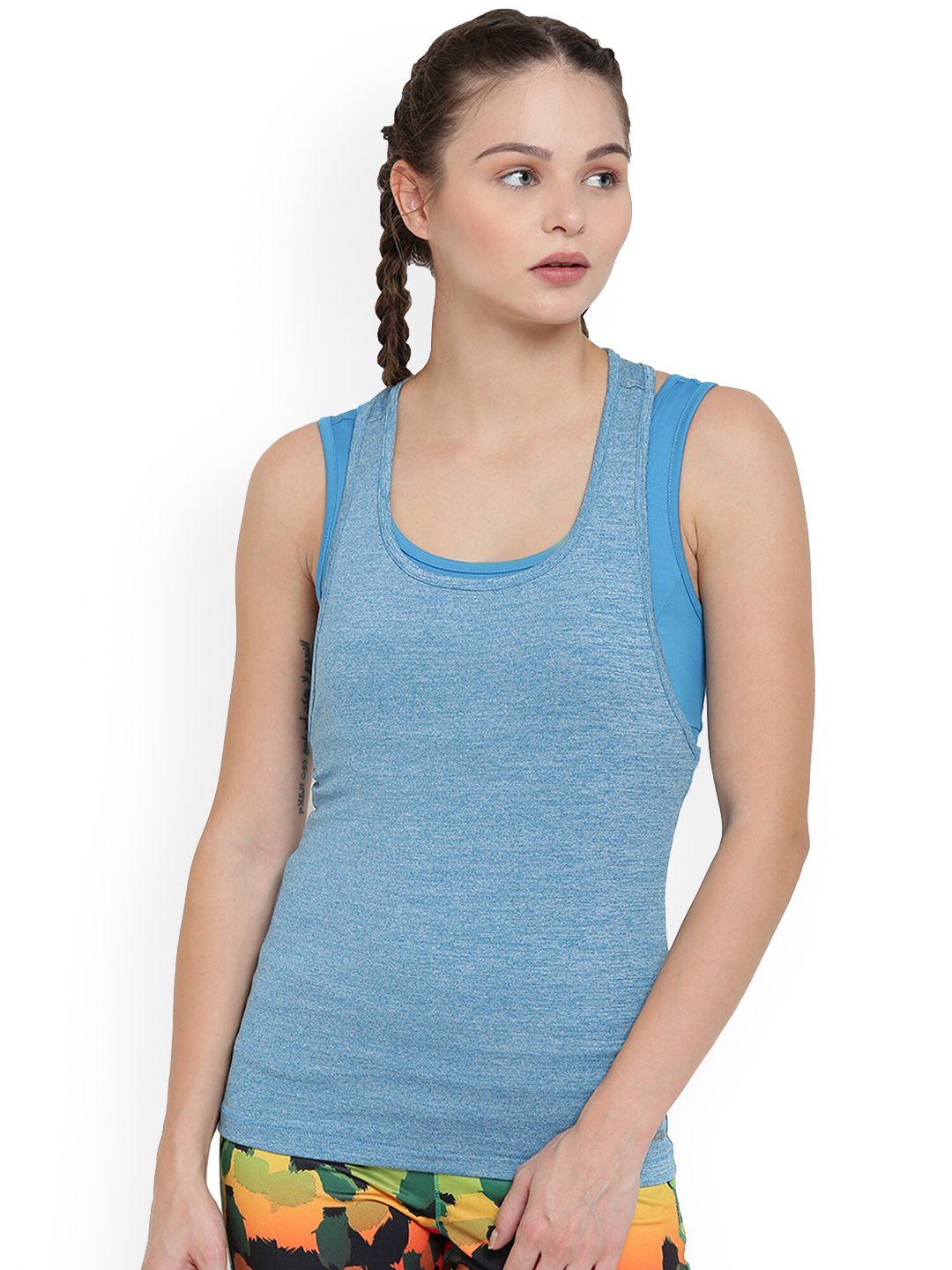 alcis women blue solid tank top