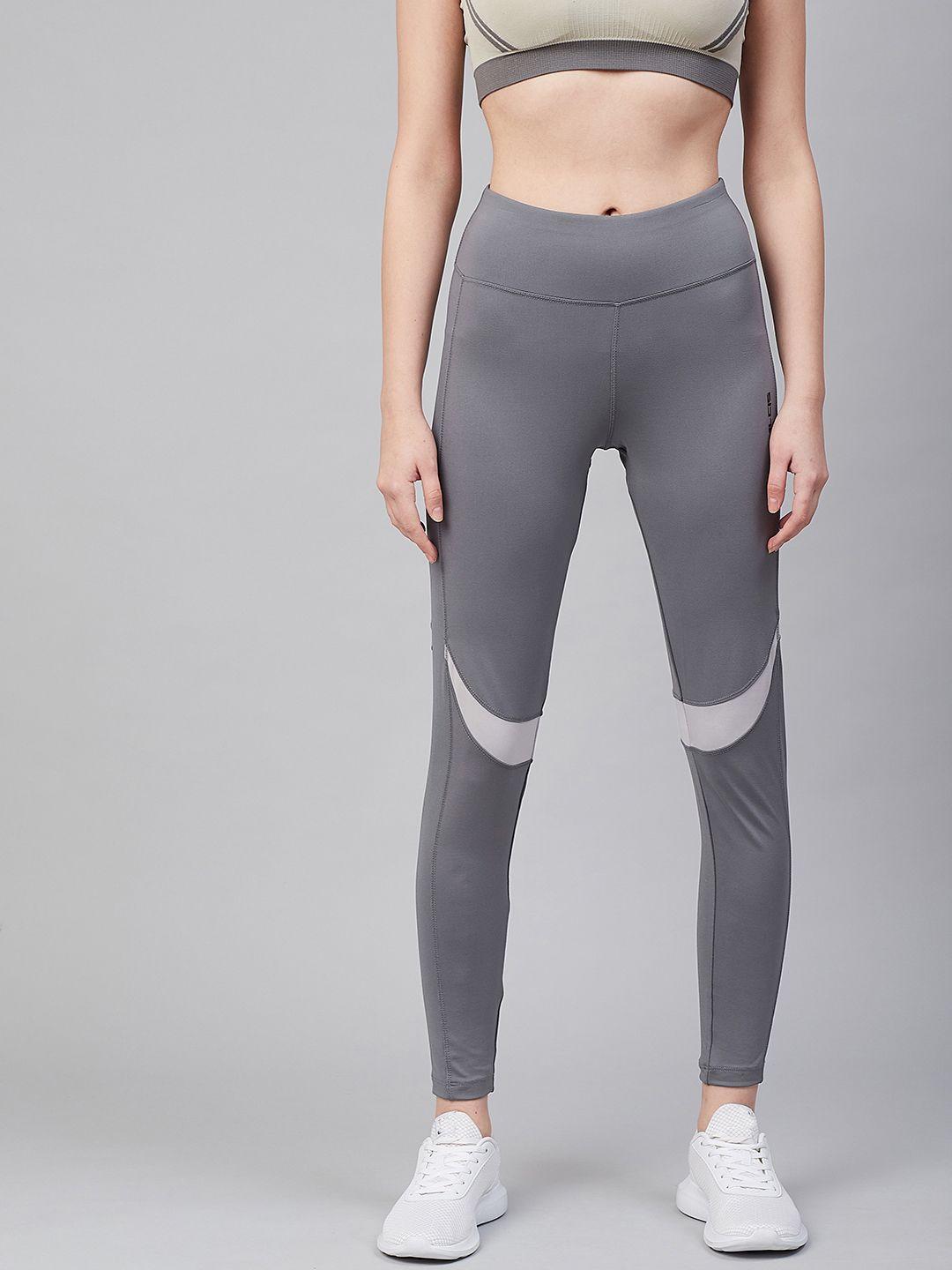 alcis women grey solid training tights